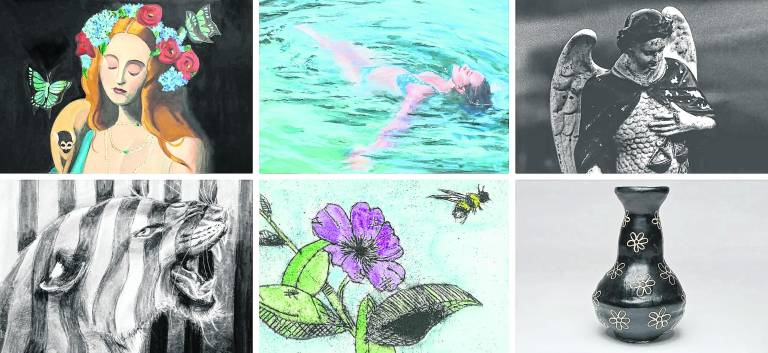 <b>Works of art from students in the SCCC Fine Arts programs.</b>