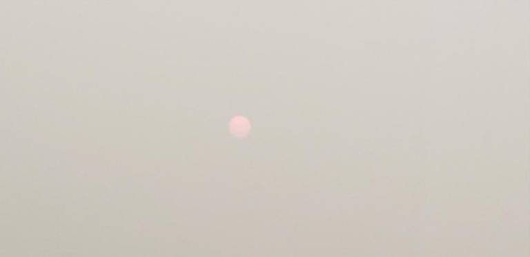Despite weather apps predicting the day to be mostly sunny, areas affected by the Canadian smoke saw a hazy, dull sun on Tuesday and Wednesday. Photo: Ann Marie Vitoulis