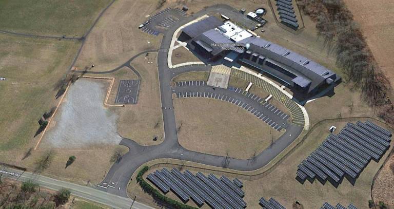 An aerial view of Hardyston Township Middle School.