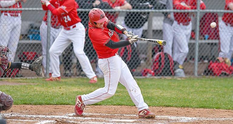 Dylan Harlos played as a pitcher and catcher for the Albright College baseball team this year.
