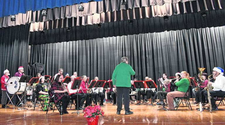 Judy Bobiak directs the Franklin Band.