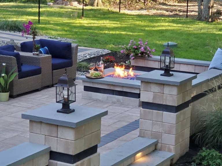 $!A stone firepit kit from Athenia Mason supply.