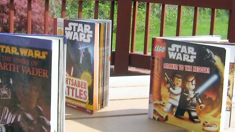 The library displayed fun Star Wars books for the occasion and to encourage reading (Photo by Janet Redyke)