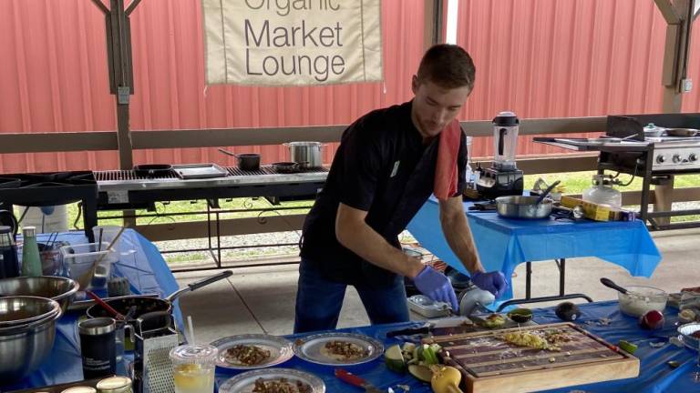 Jake Verwys, head chef at Inner Love in Sussex, at work during the first round of the Sussex County Chopped Cooking Challenge. (Photos by Deirdre Mastandrea)