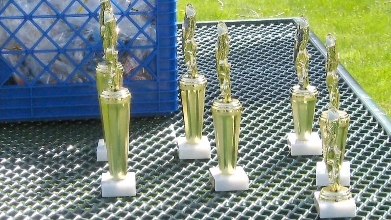 Trophies stand ready (Photo by Janet Redyke)