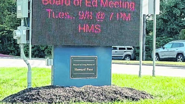 The new sign at Hardyston Township Eleementary School.