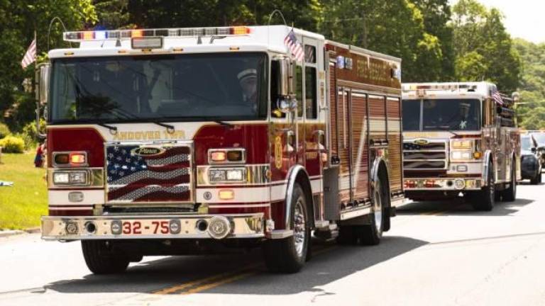 Andover Township firetrucks take part in the Memorial Day parade this year in Byram.