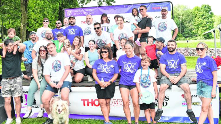Team Tizzano,walking for George Tizzano of Franklin, pose for a photo.